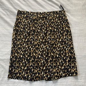 Ann Taylor Skirt Pencil Street Classic Leopard Animal Kneelength Peplum 10P